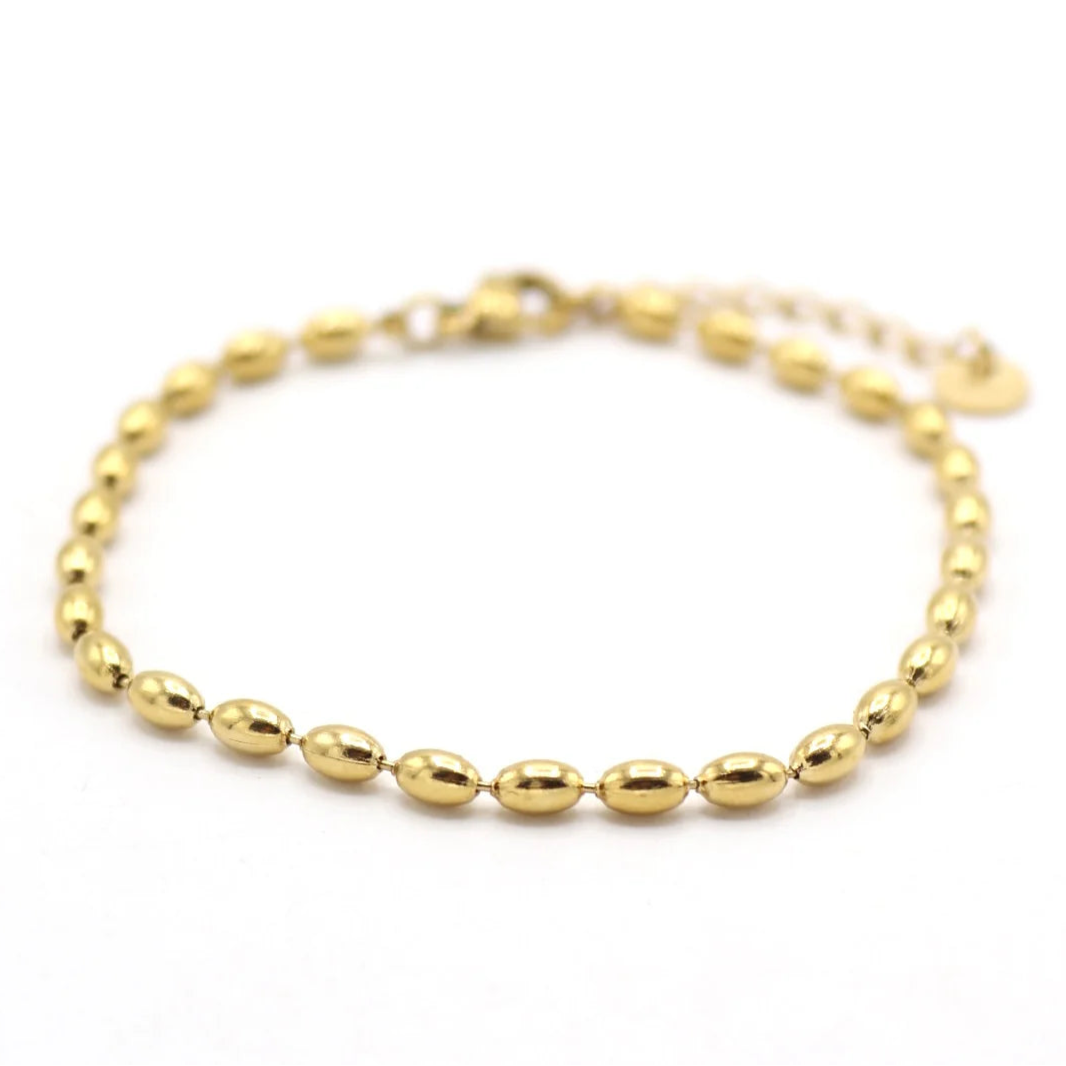 Liv Bella Vita Charleston Rice Bead Gold Bracelet