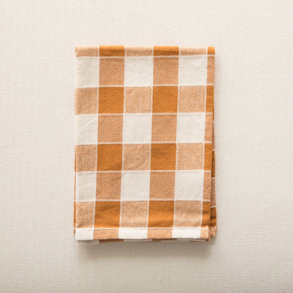 Woven Check Cotton Napkin in Ginger (Set of 2)