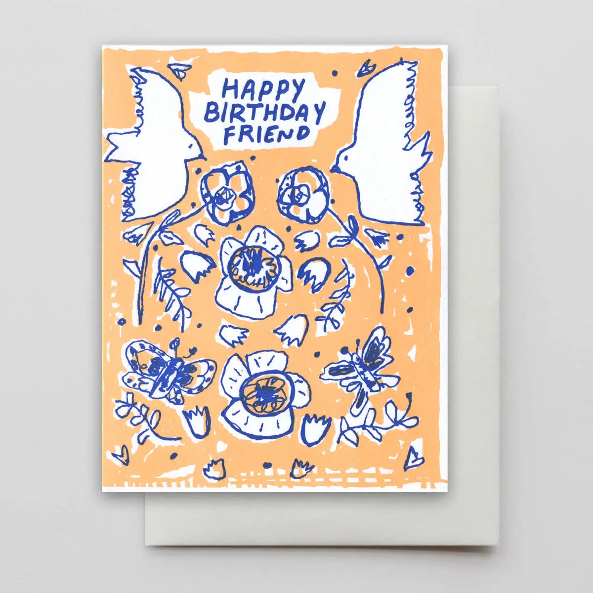 Birthday Birds-N-Butterflies Letterpress Card