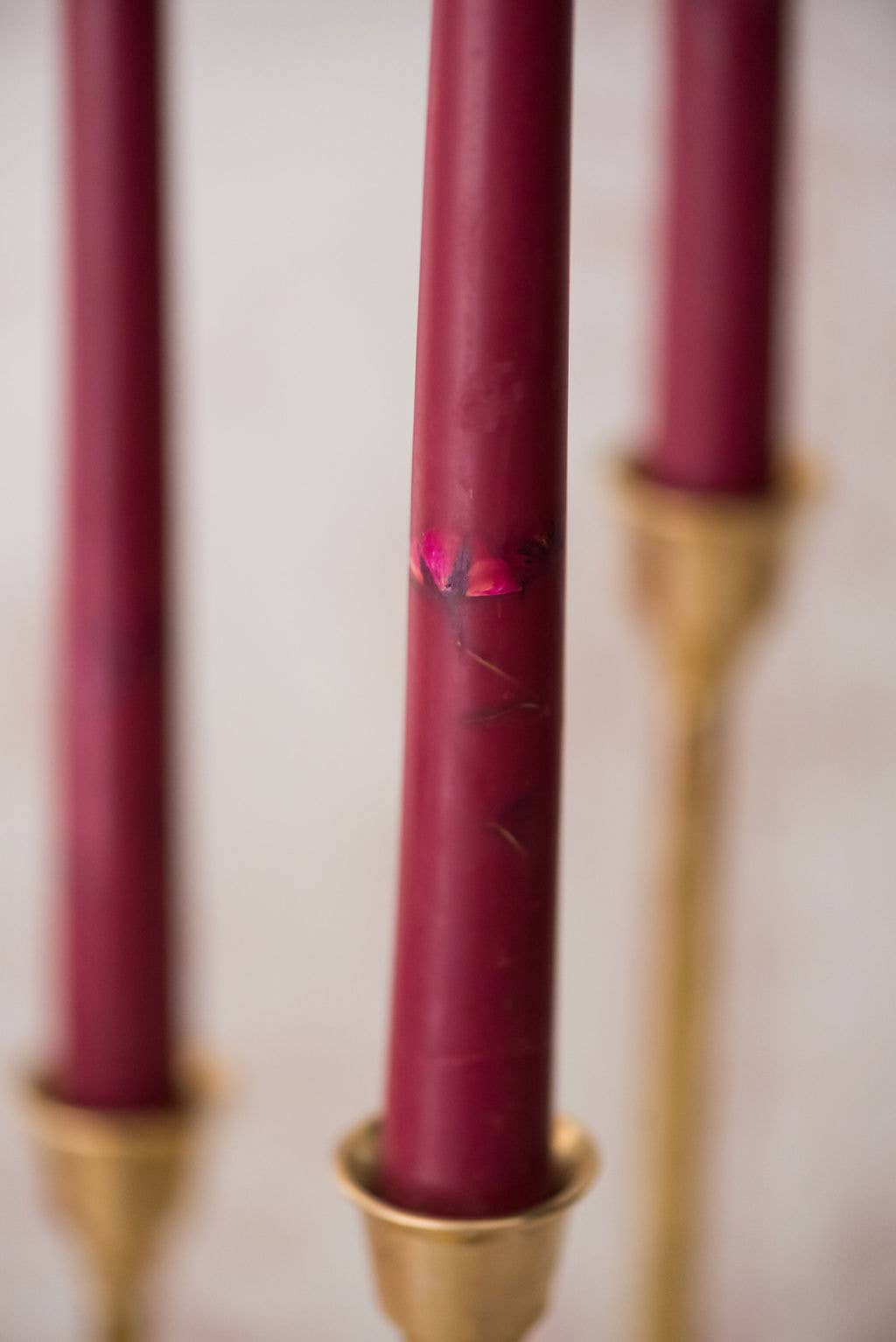 Burgundy Floral Inlaid Candle