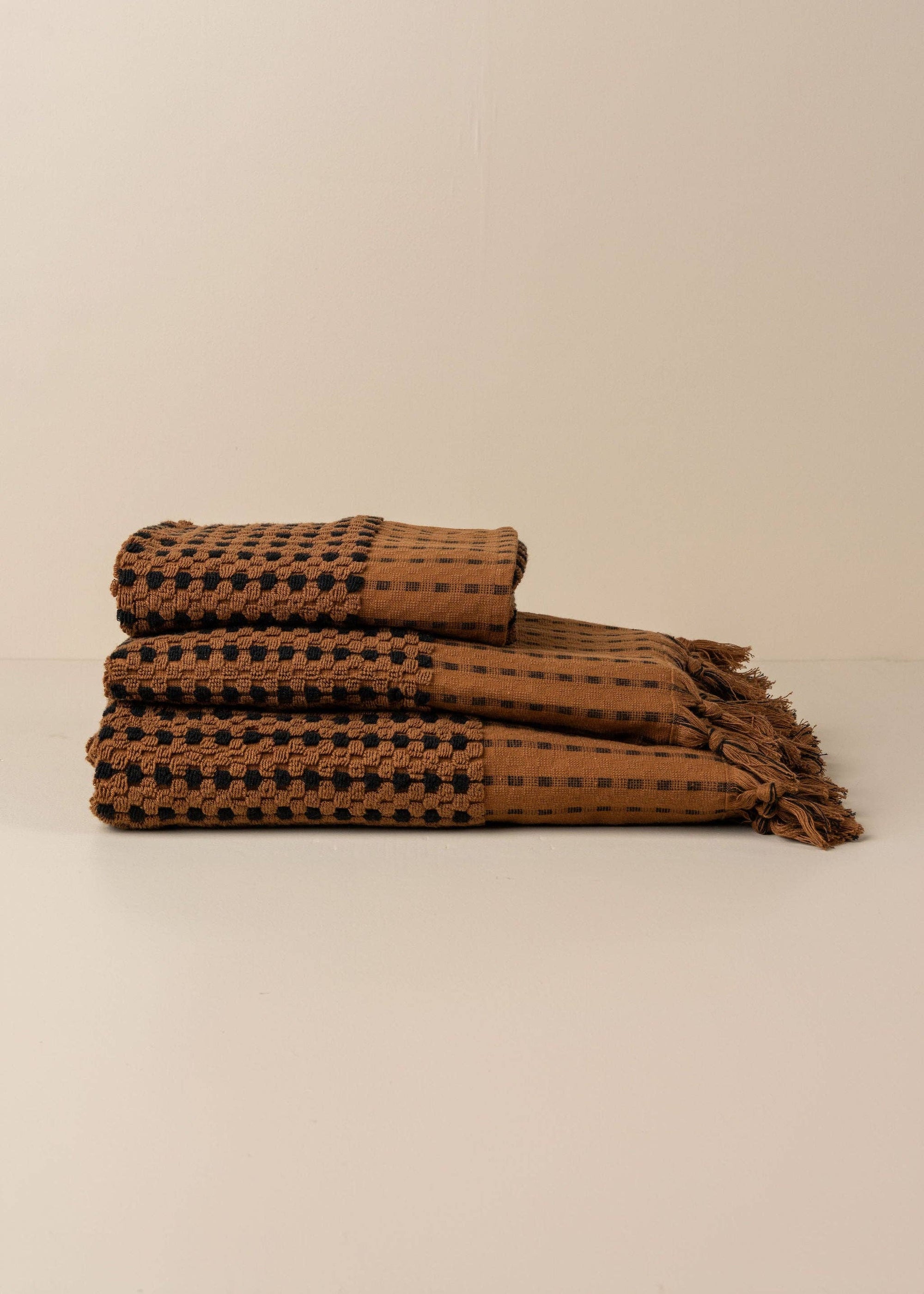 Chickpea Towel Collection | Chocolate/Black