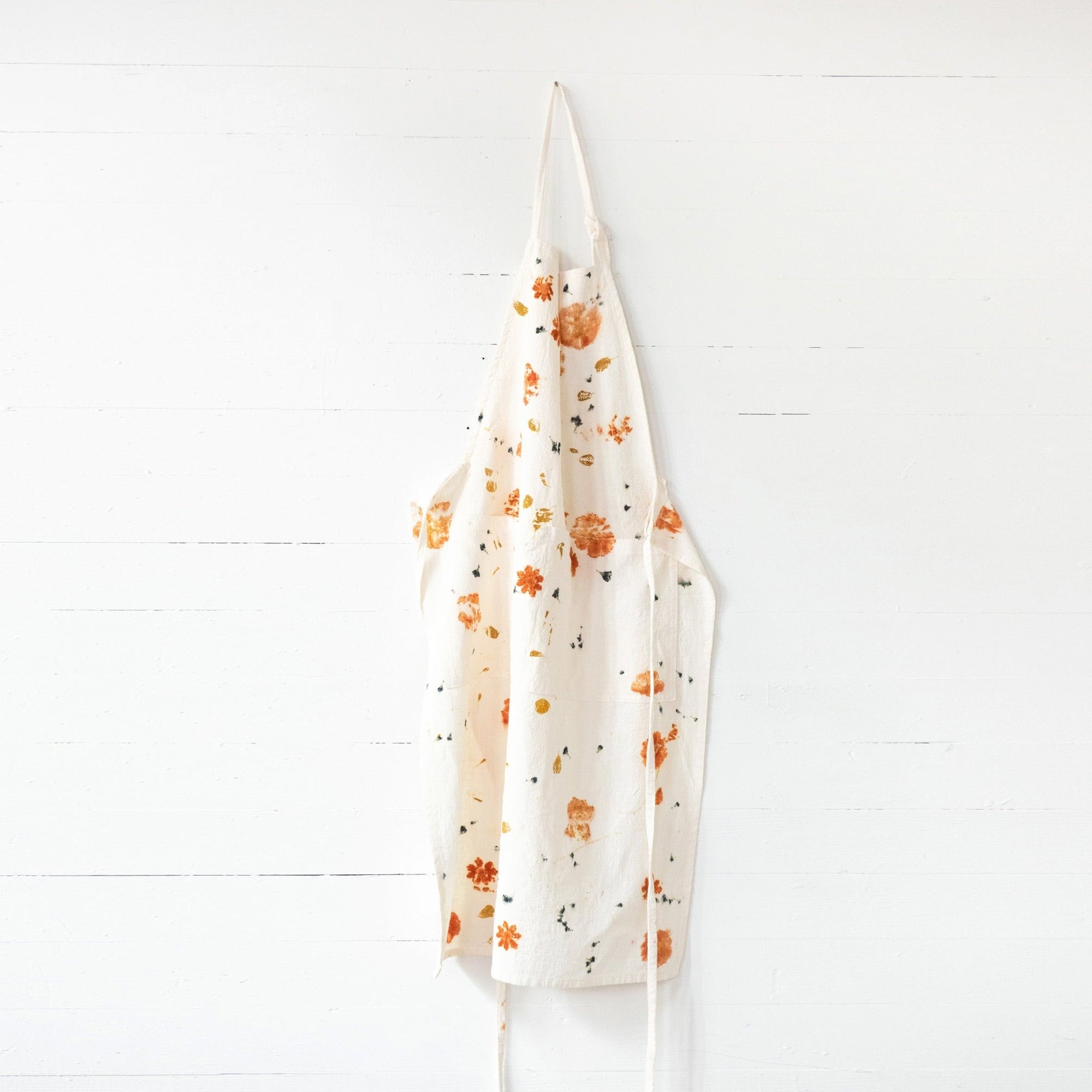 Botanically Dyed Linen Apron in Abstract