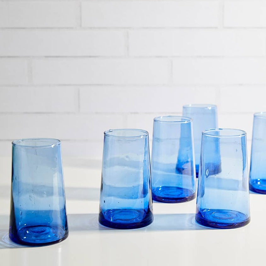 Moroccan Cone Glassware Large - Blue