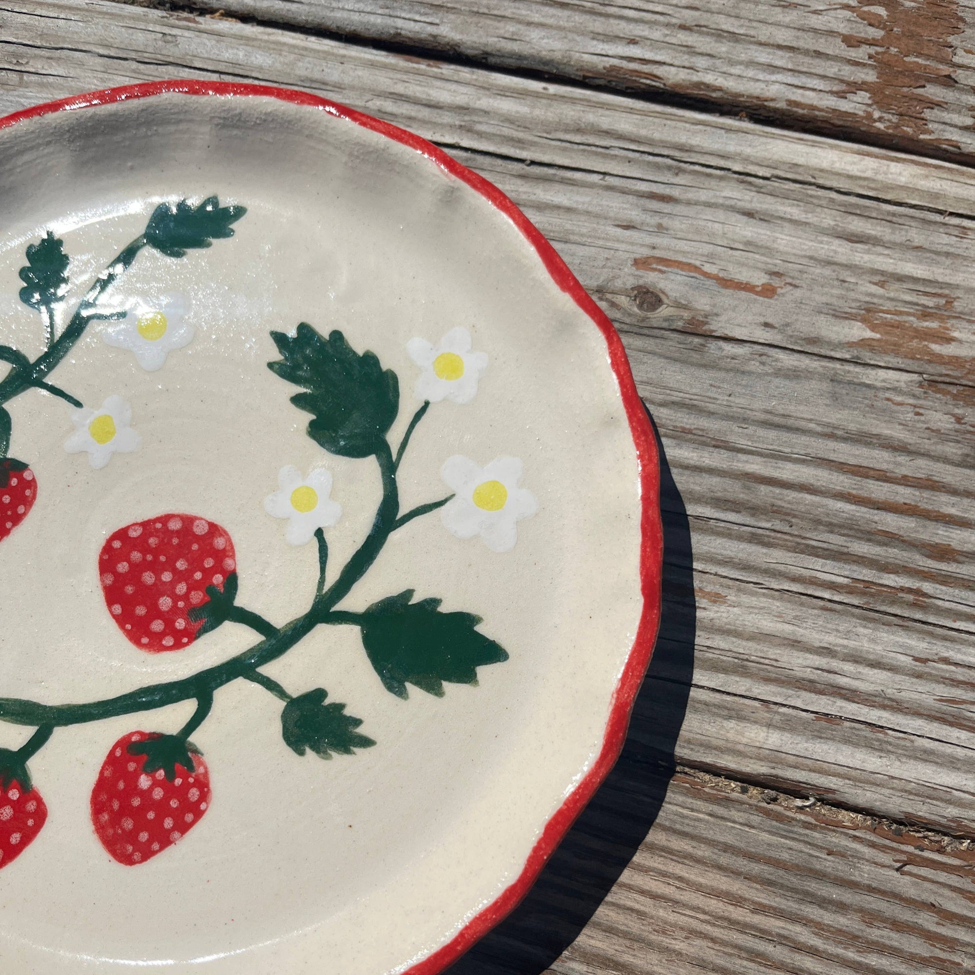 Strawberry Flowers Lunch/Salad Plate