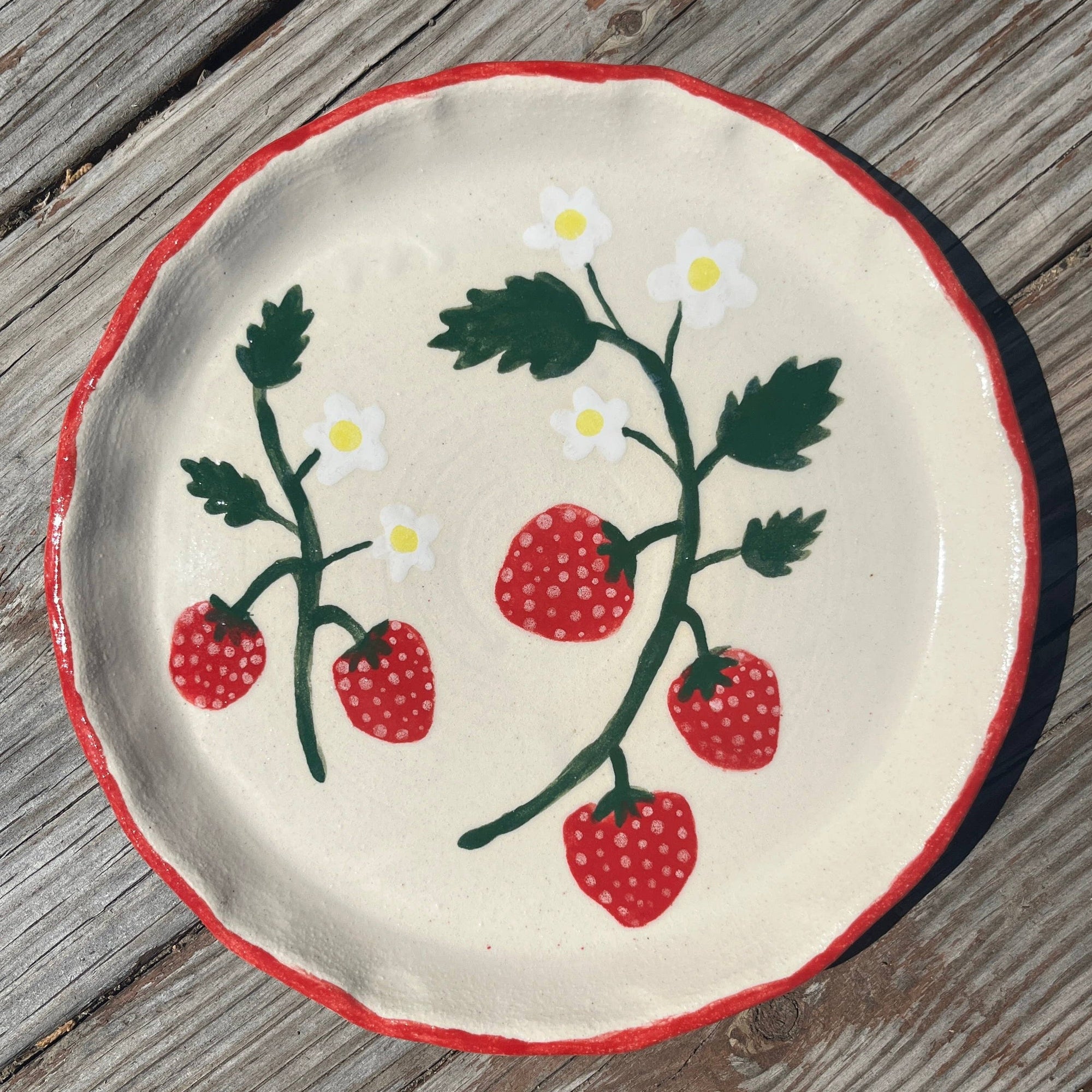 Strawberry Flowers Lunch/Salad Plate