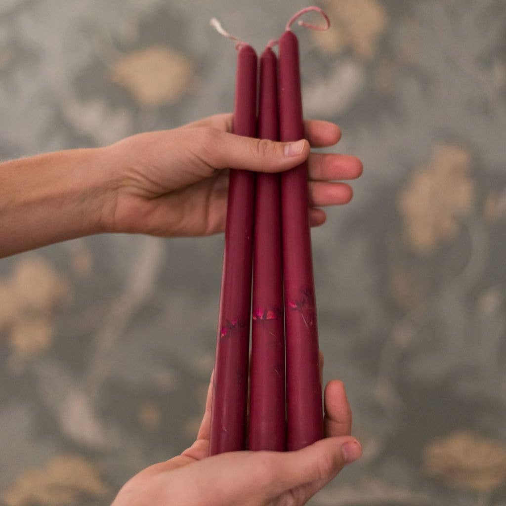 Burgundy Floral Inlaid Candle