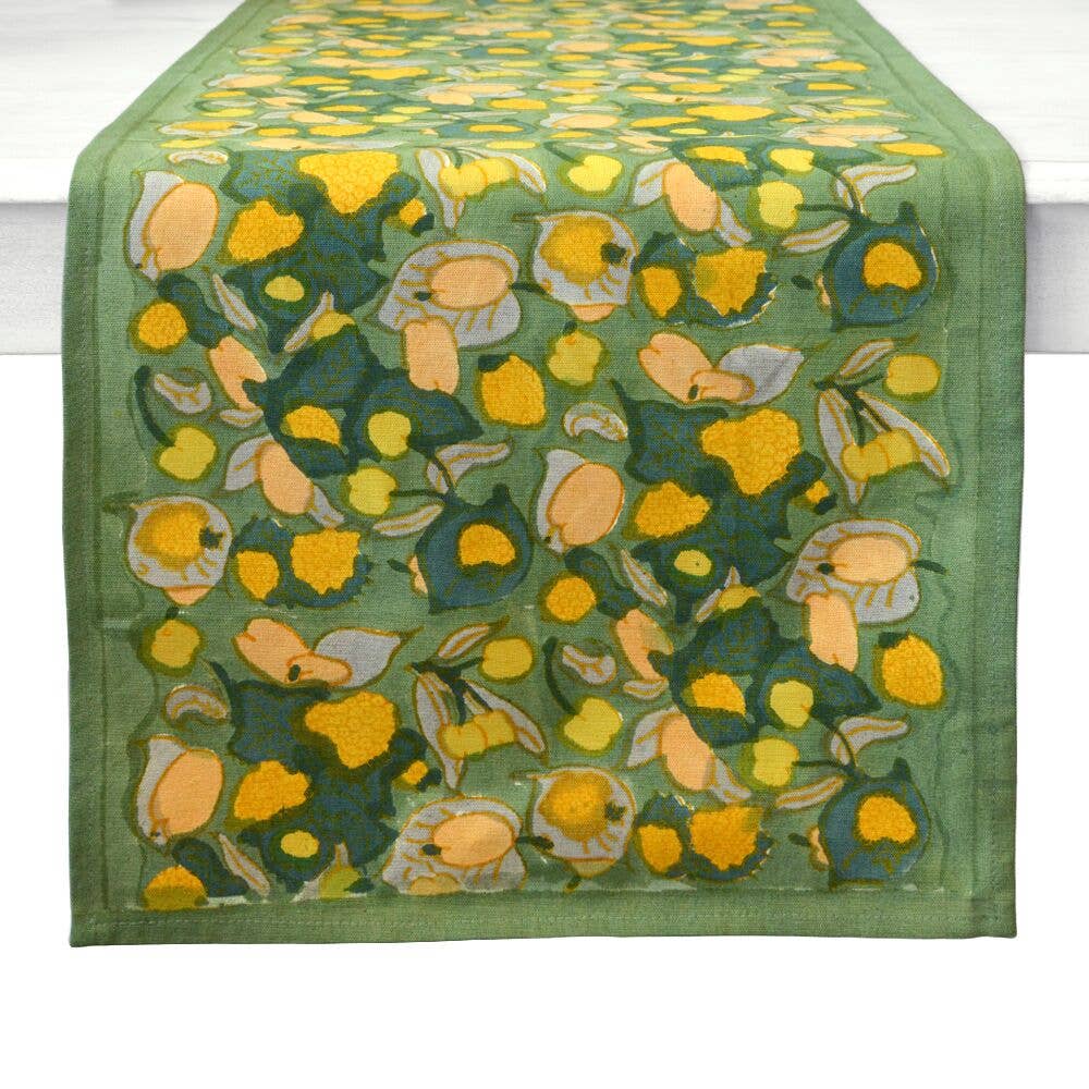 Green and Yellow Fruit Table Runner