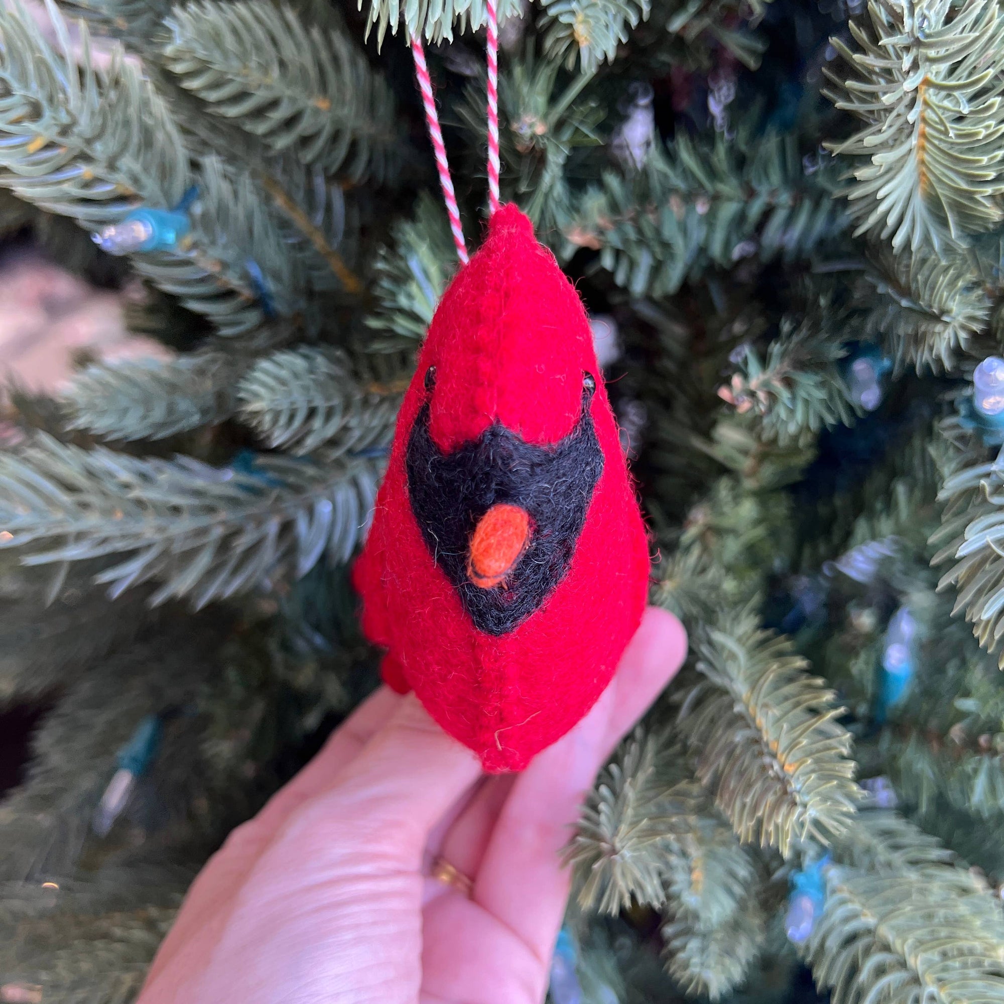 Cardinal Felt Wool Christmas Ornament  