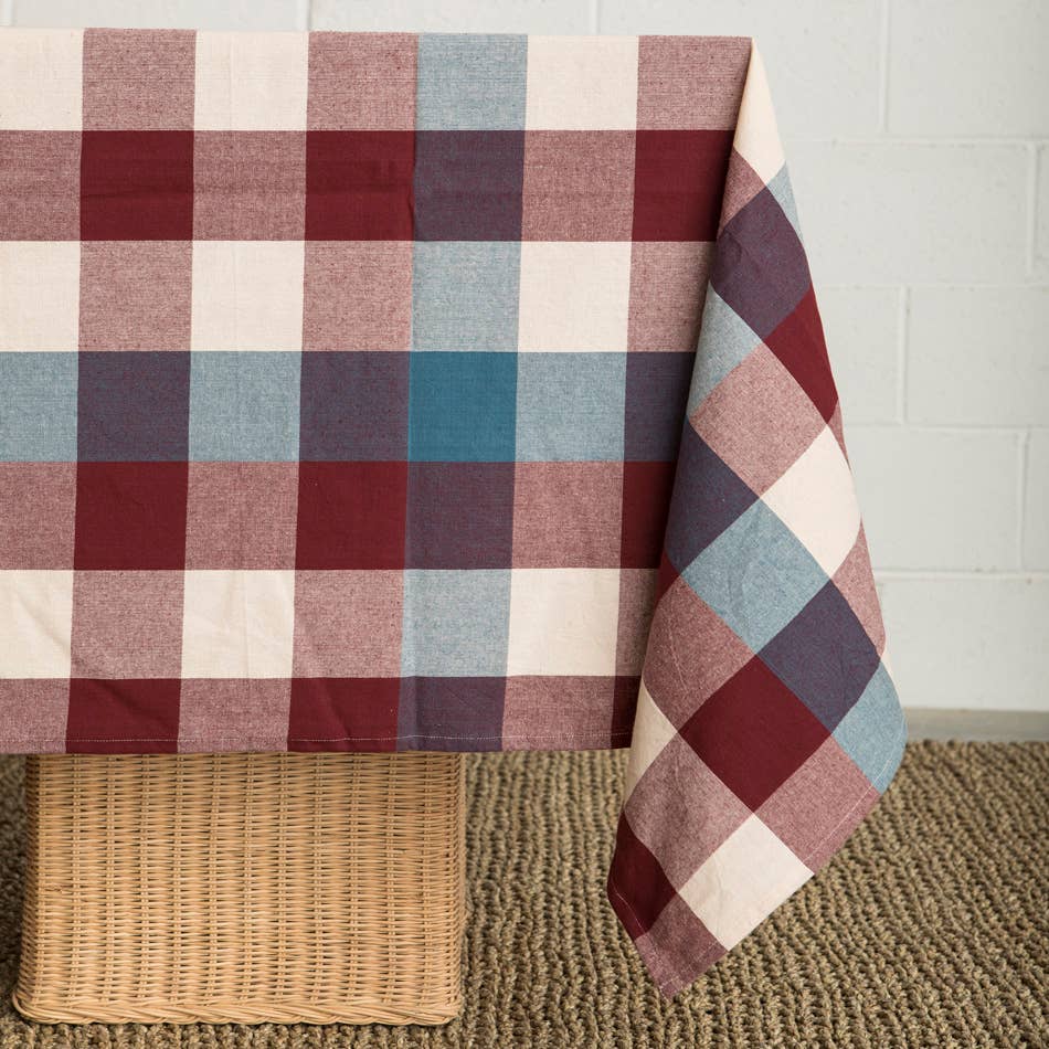 Woven Check Cotton Tablecloth