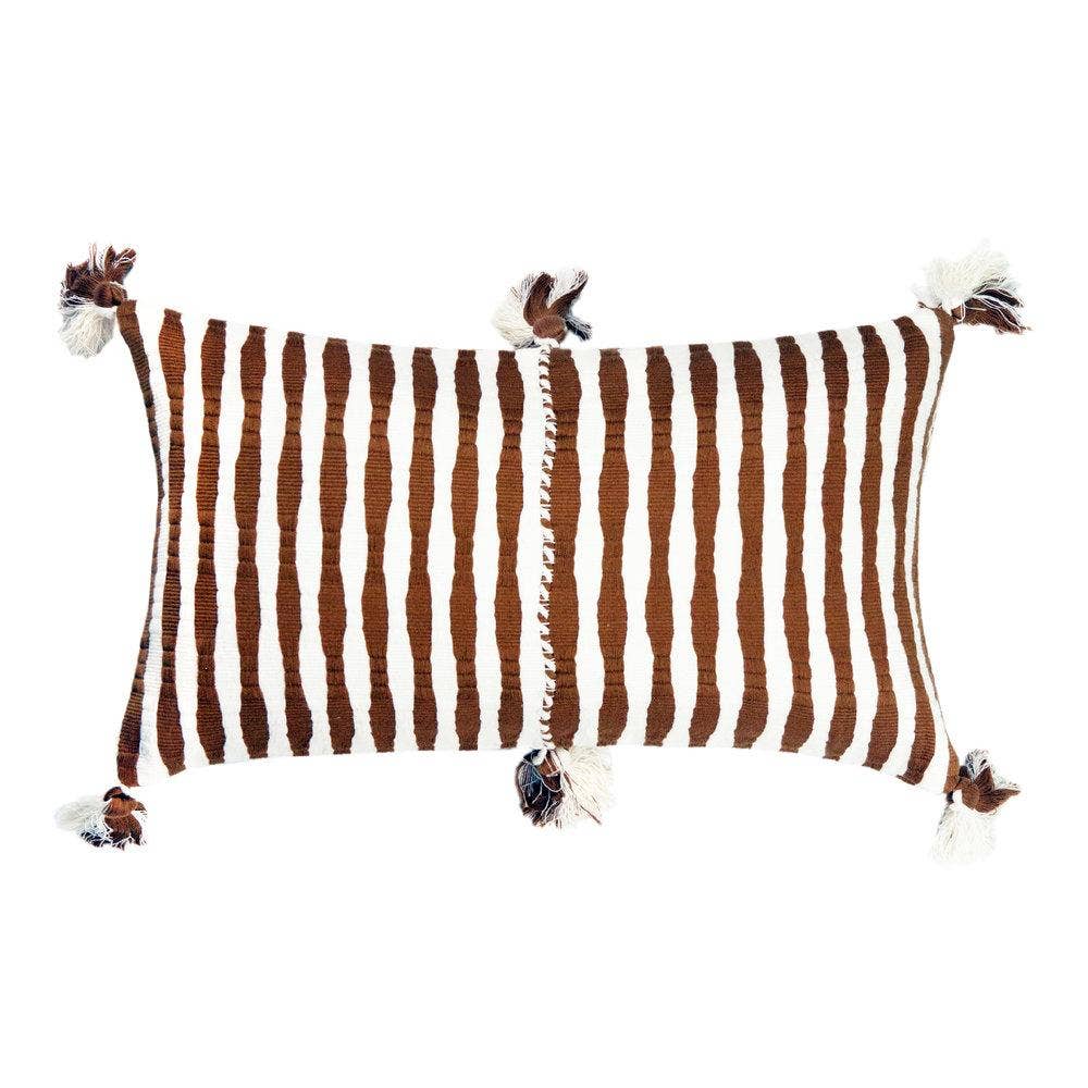 Antigua Pillow in Umber Stripe by Archive NY