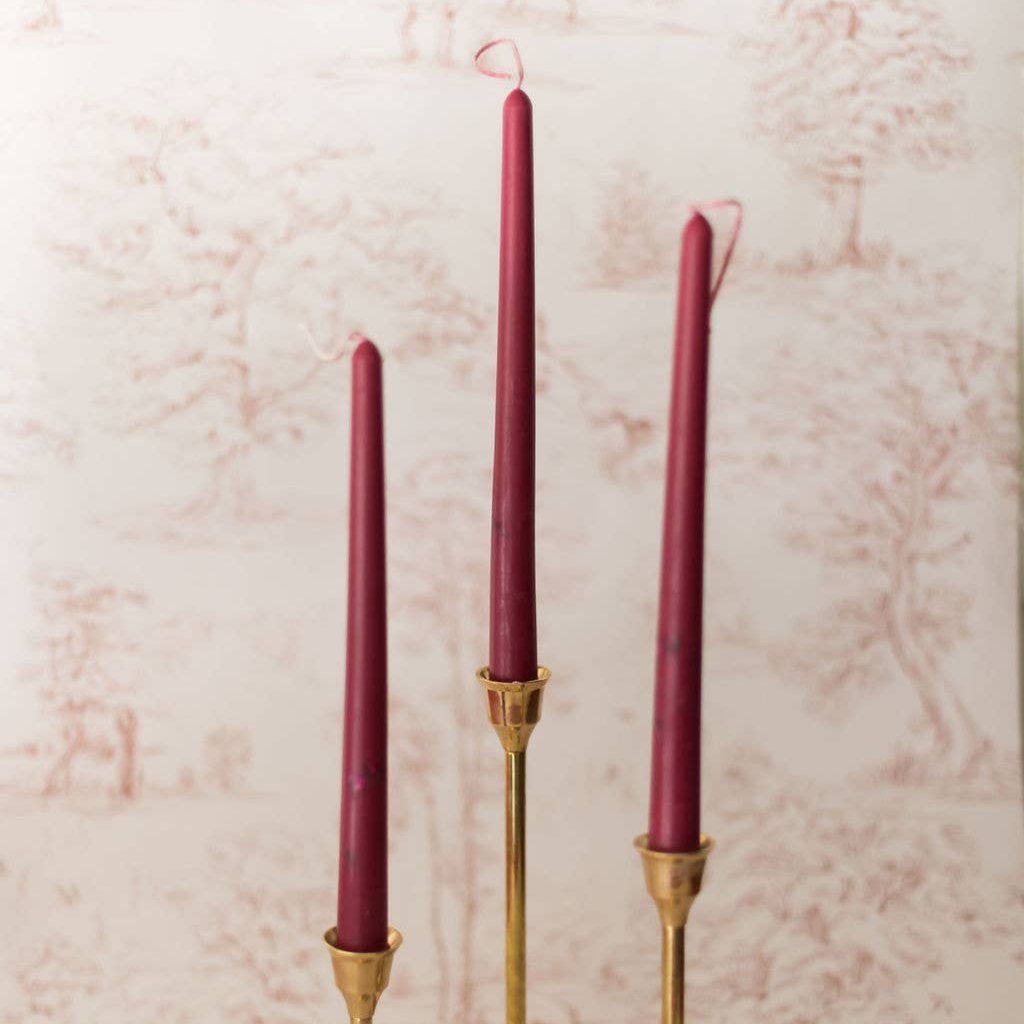 Burgundy Floral Inlaid Candle