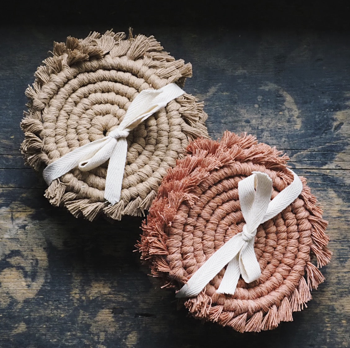 Macrame Coasters, Set of 4