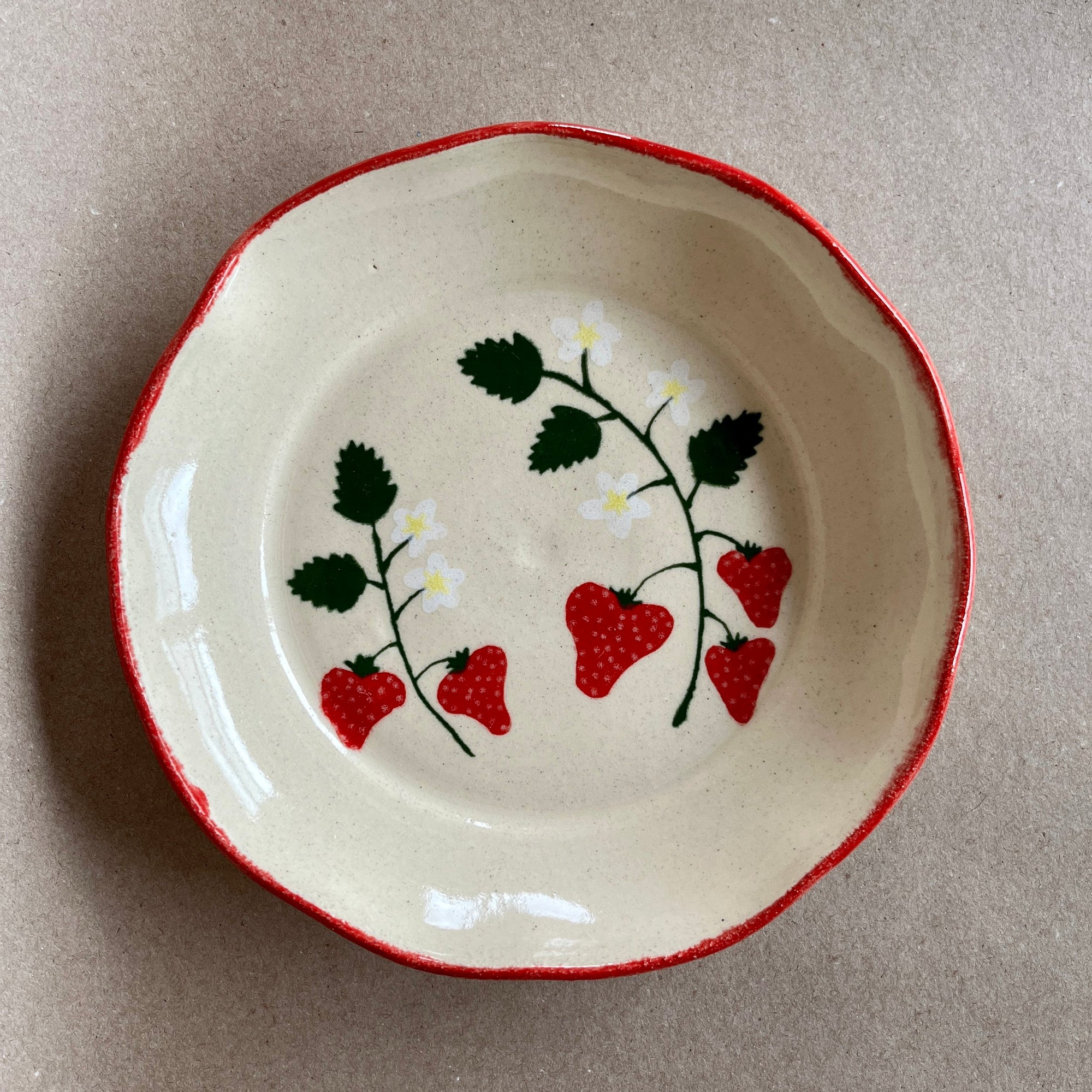 Strawberry Flowers Lunch/Salad Plate