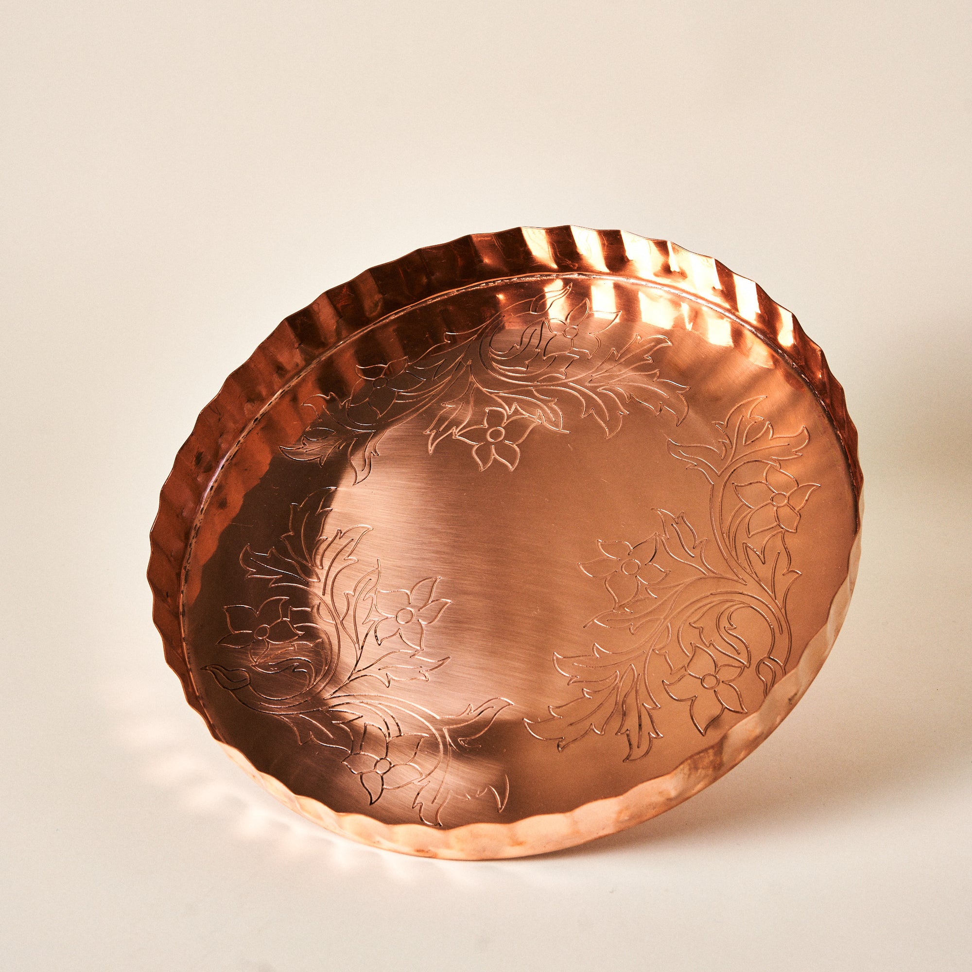 Embossed Copper Serving Tray