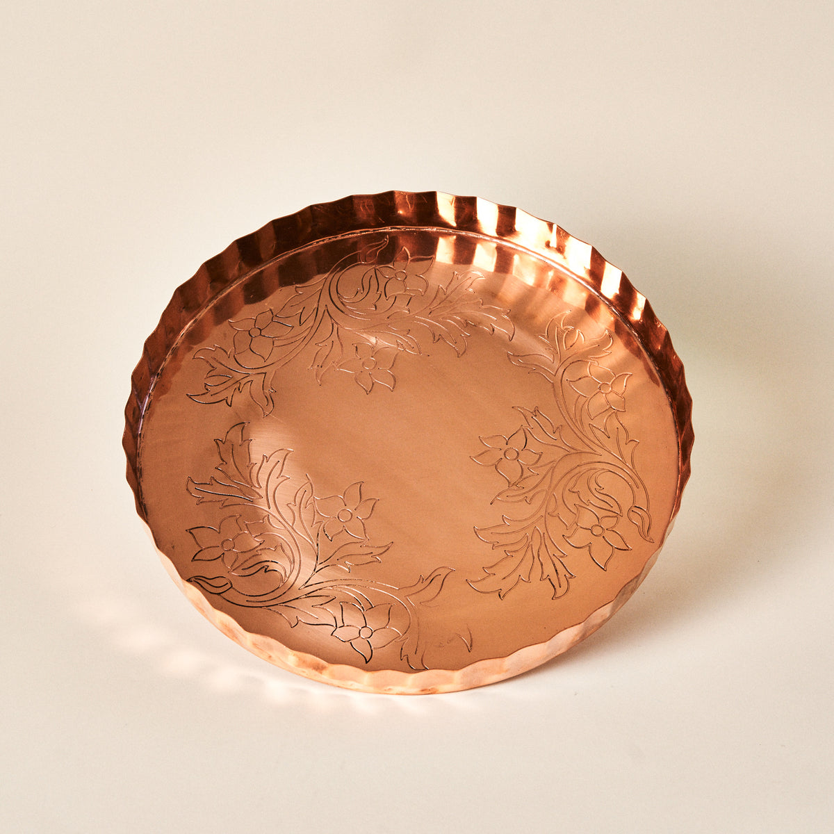 Embossed Copper Serving Tray