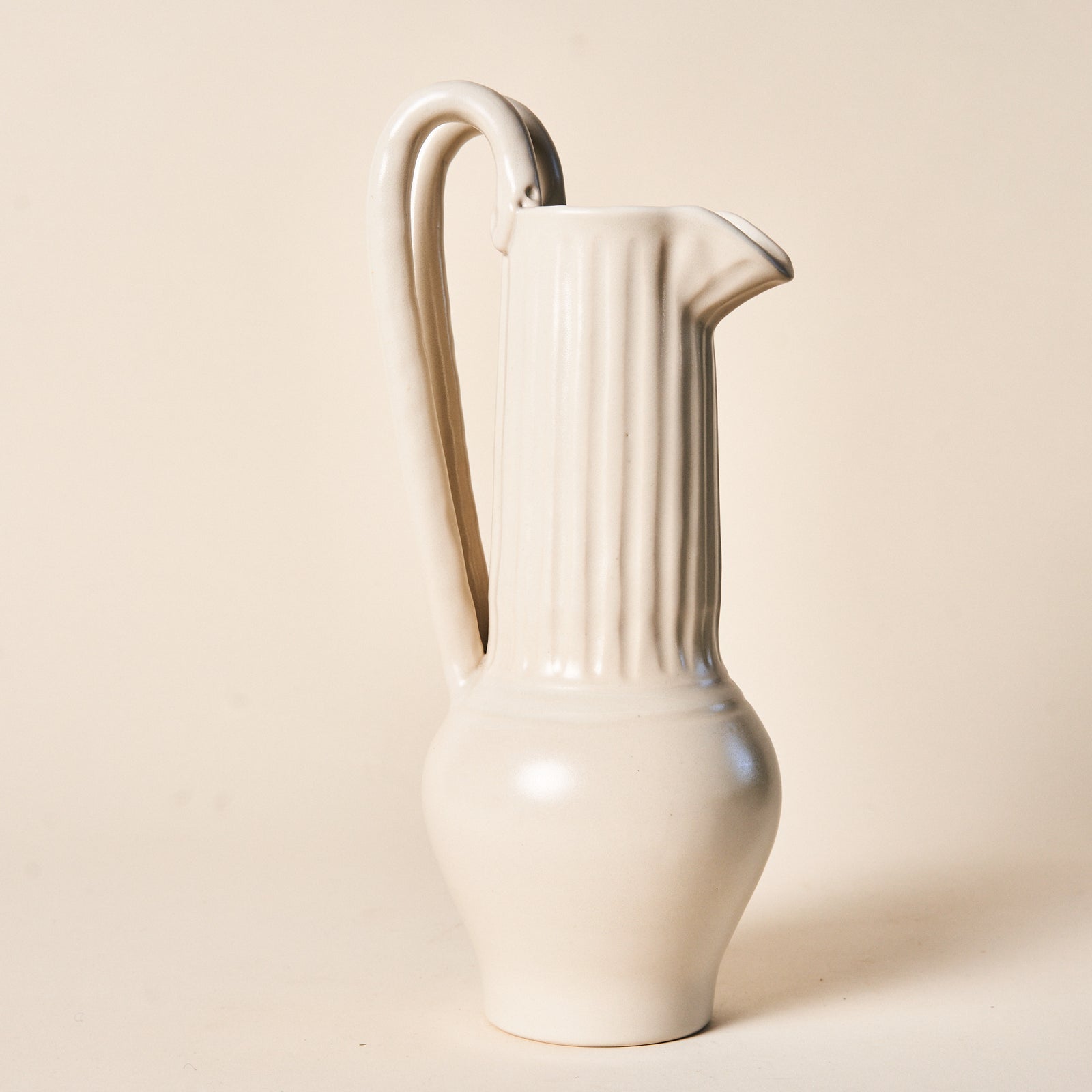 Objet Aimee Ceramic Serpent Satin White Pitcher