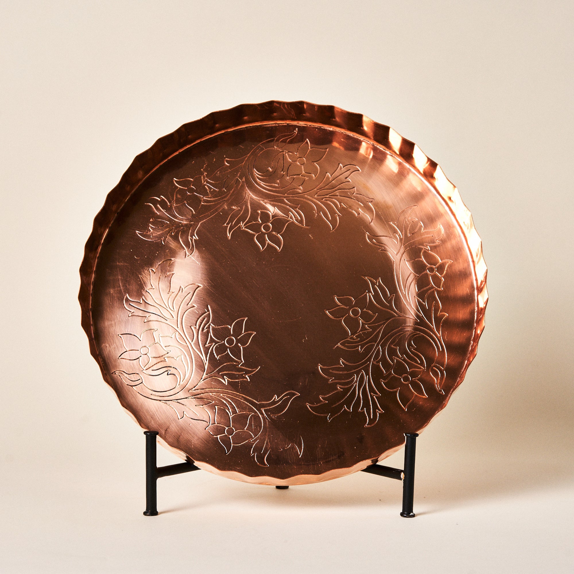 Embossed Copper Serving Tray