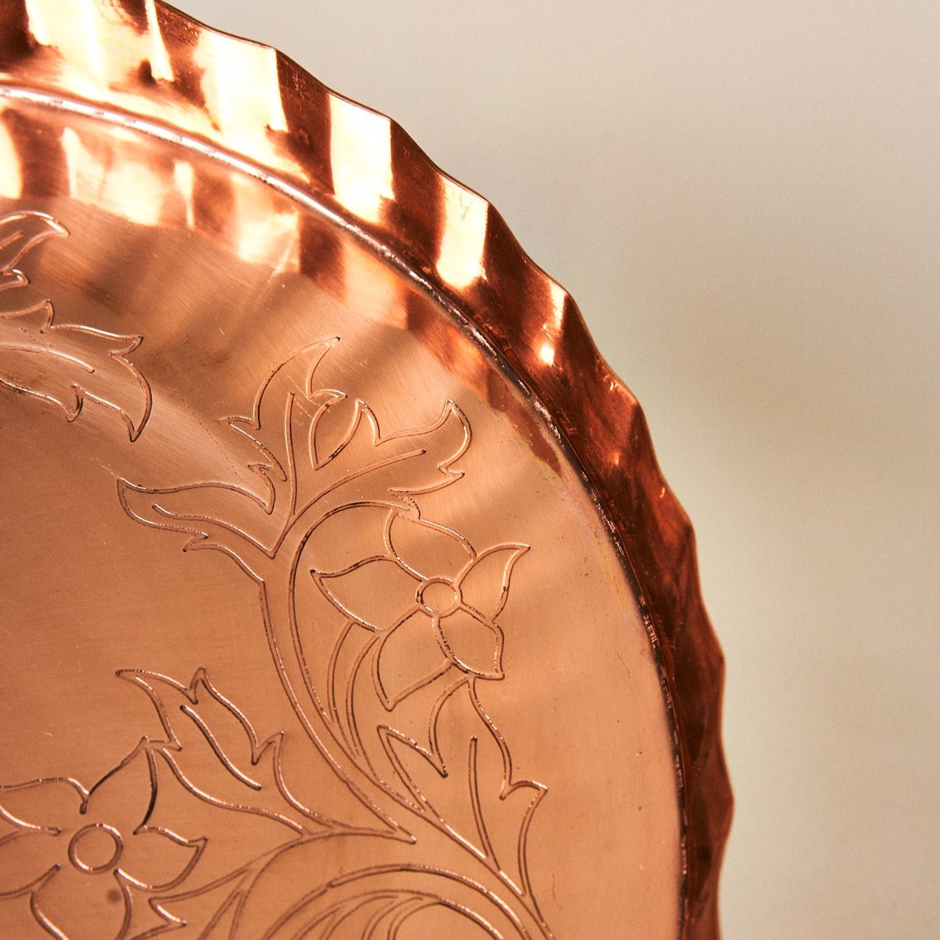 Embossed Copper Serving Tray