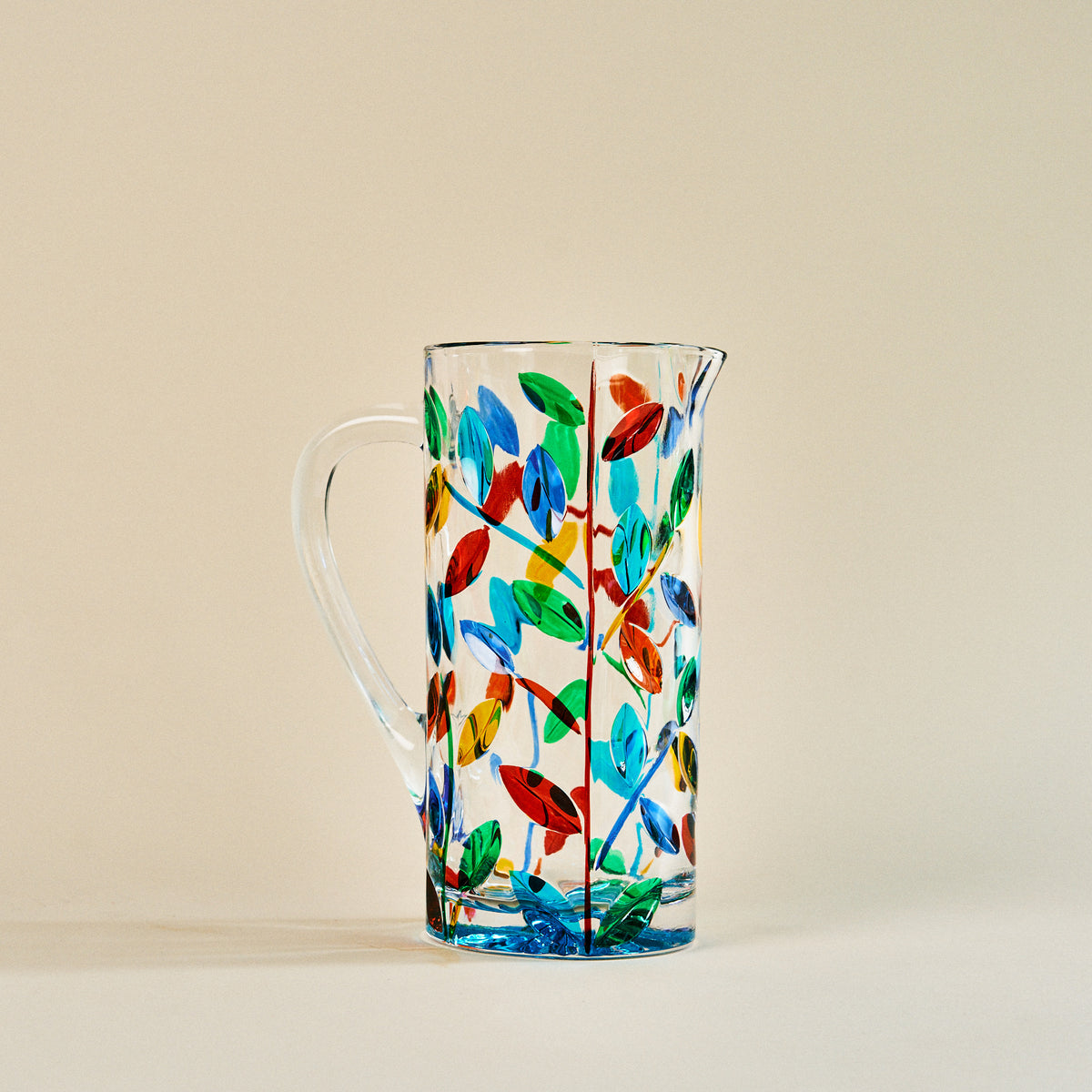 Hand Painted Murano Crystal Water Pitcher