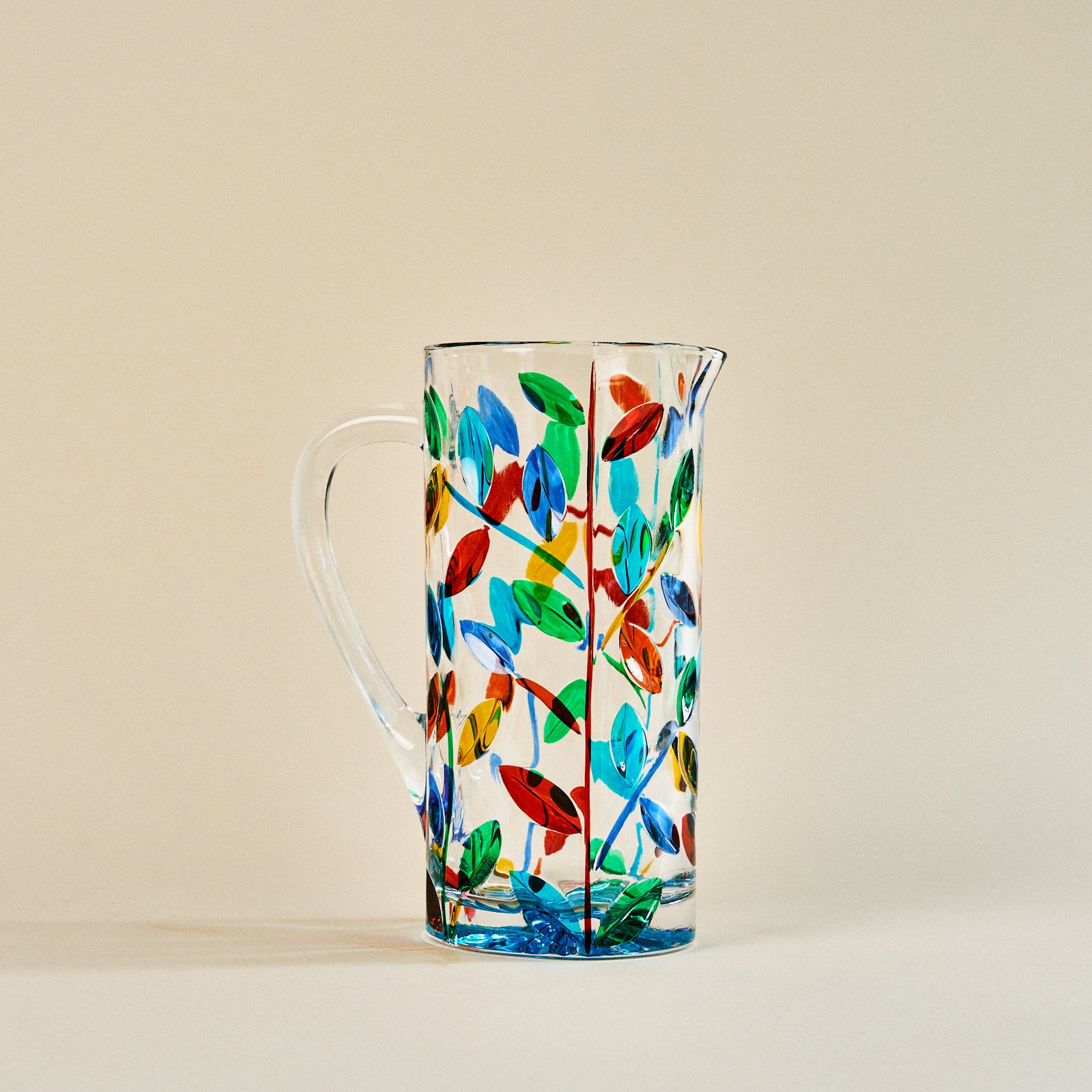 Hand Painted Murano Crystal Water Pitcher