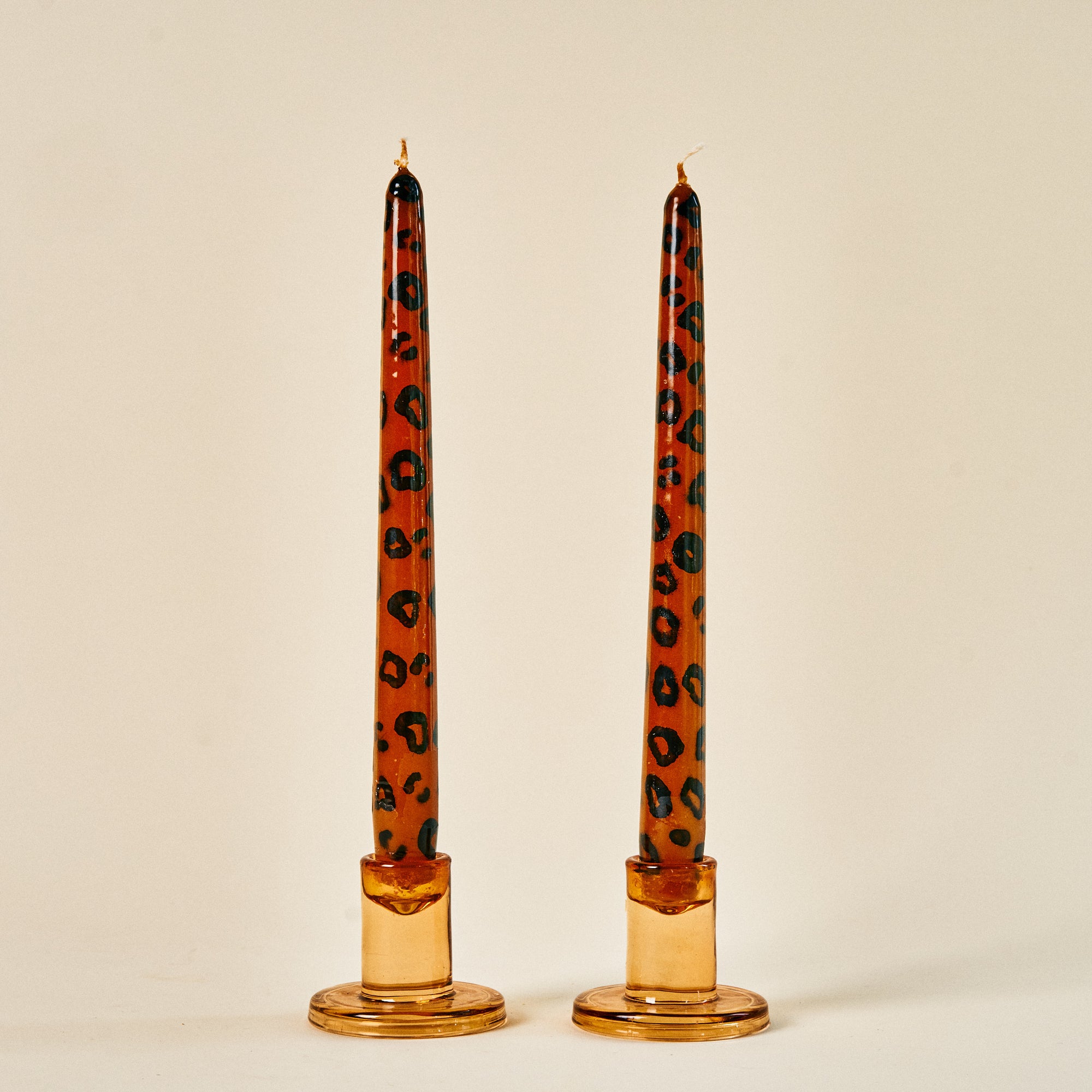 Leopard Print Taper Candle