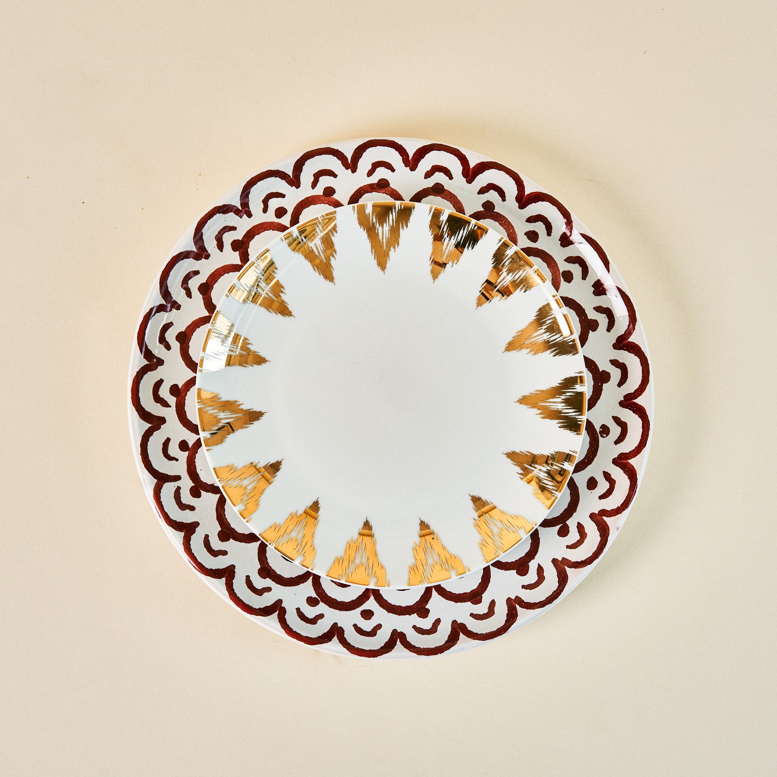 Uzbek Gold Ceramic Plate by Les Ottomans