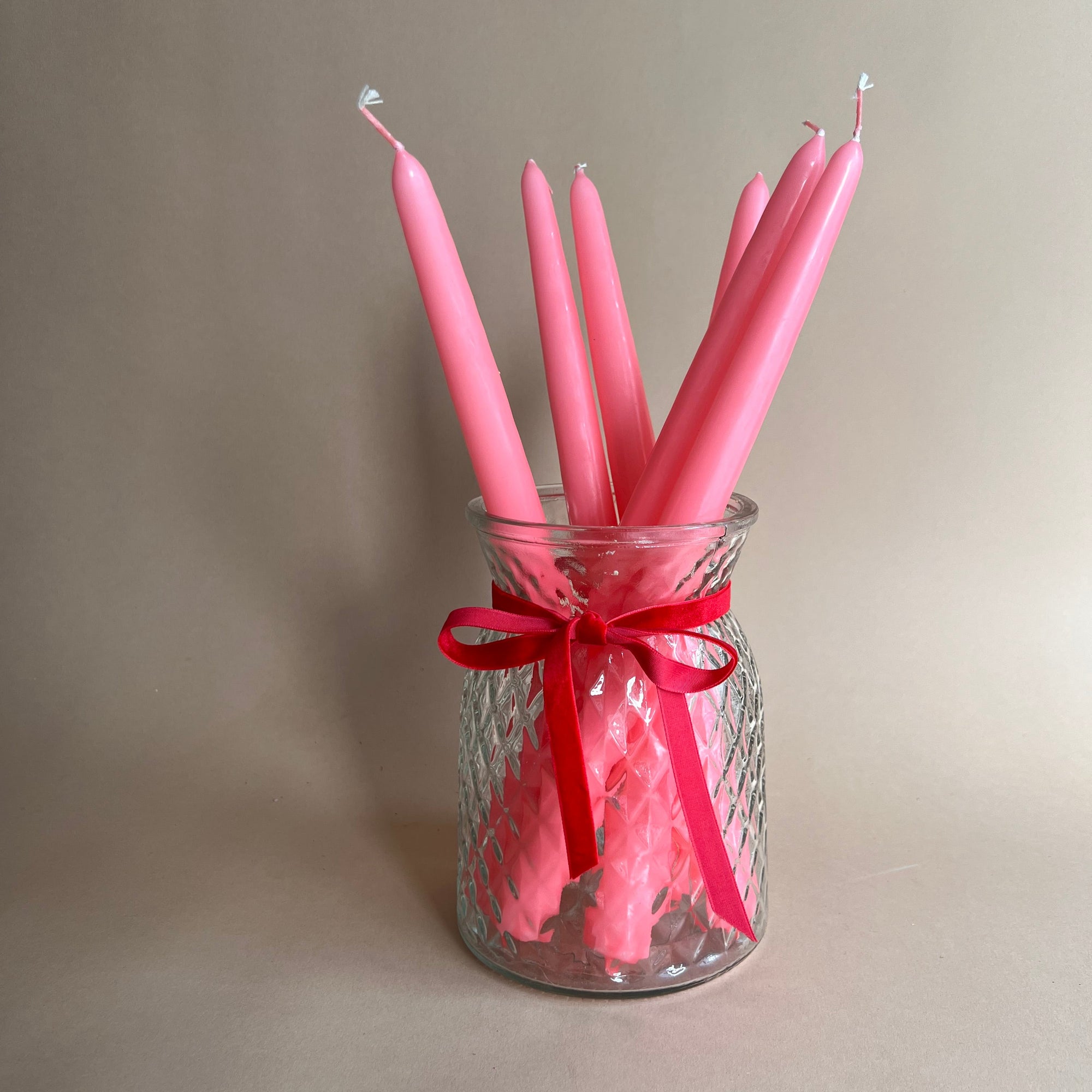 Hot Pink Taper Candle