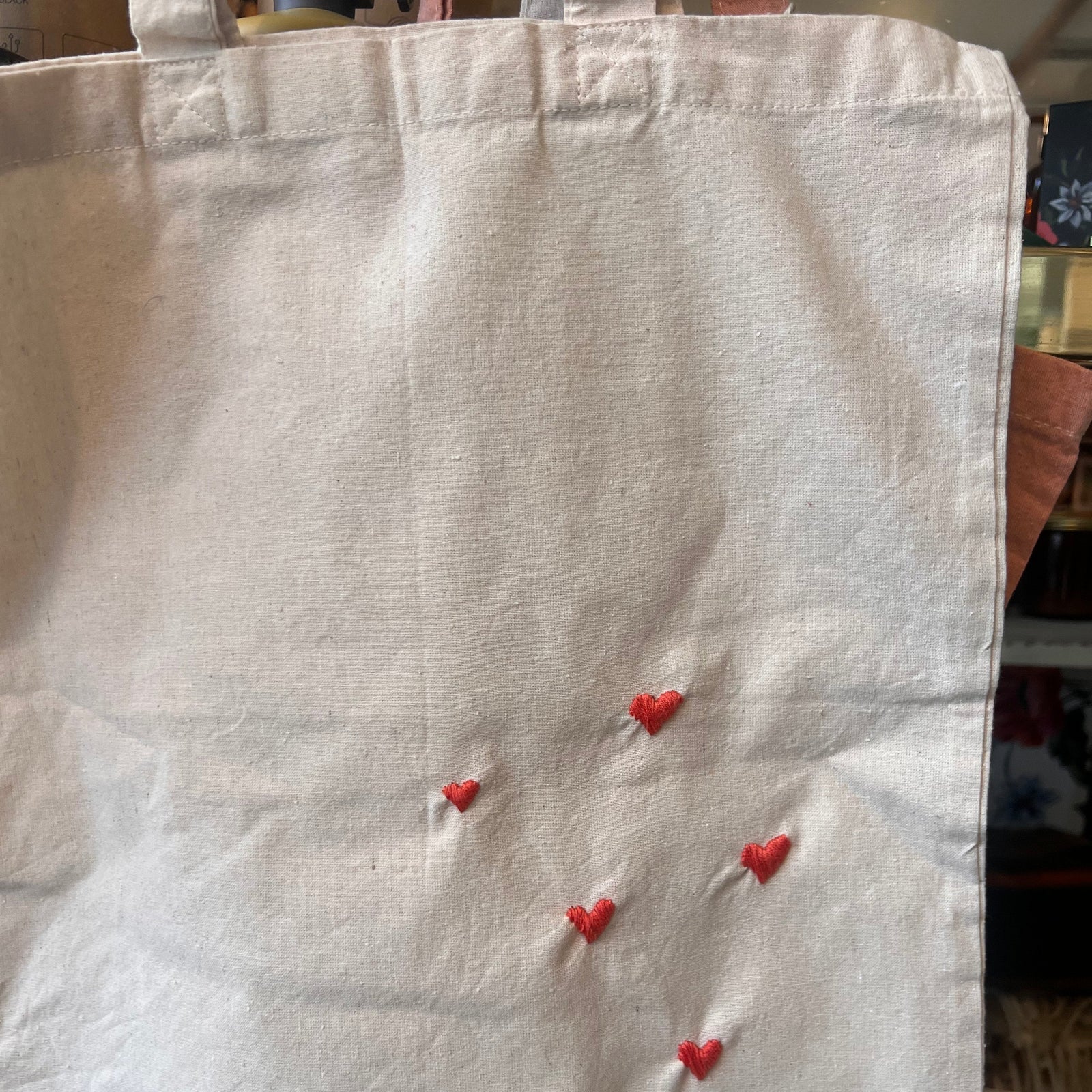 Hand Embroidered Hand Dyed Cotton Tote Bag