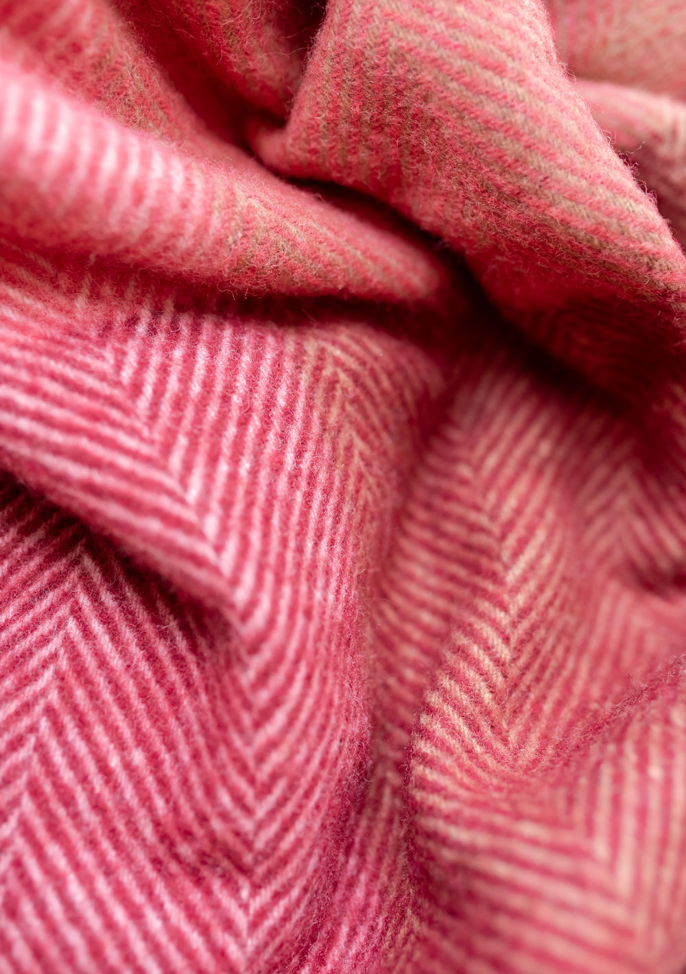 TBCo Recycled Wool Blanket - Pink Herringbone Block Check