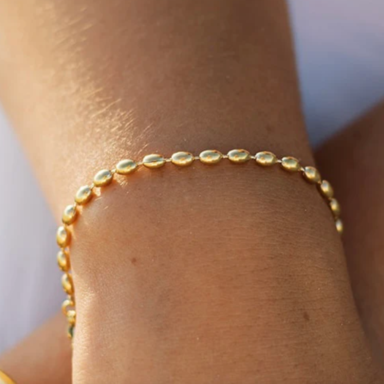 Liv Bella Vita Charleston Rice Bead Gold Bracelet