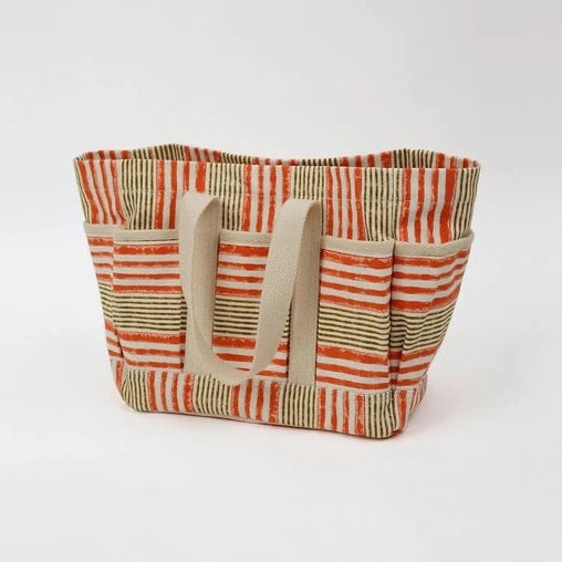 Orange Stripe Market Tote