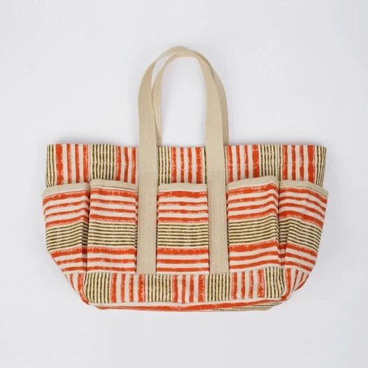 Orange Stripe Market Tote