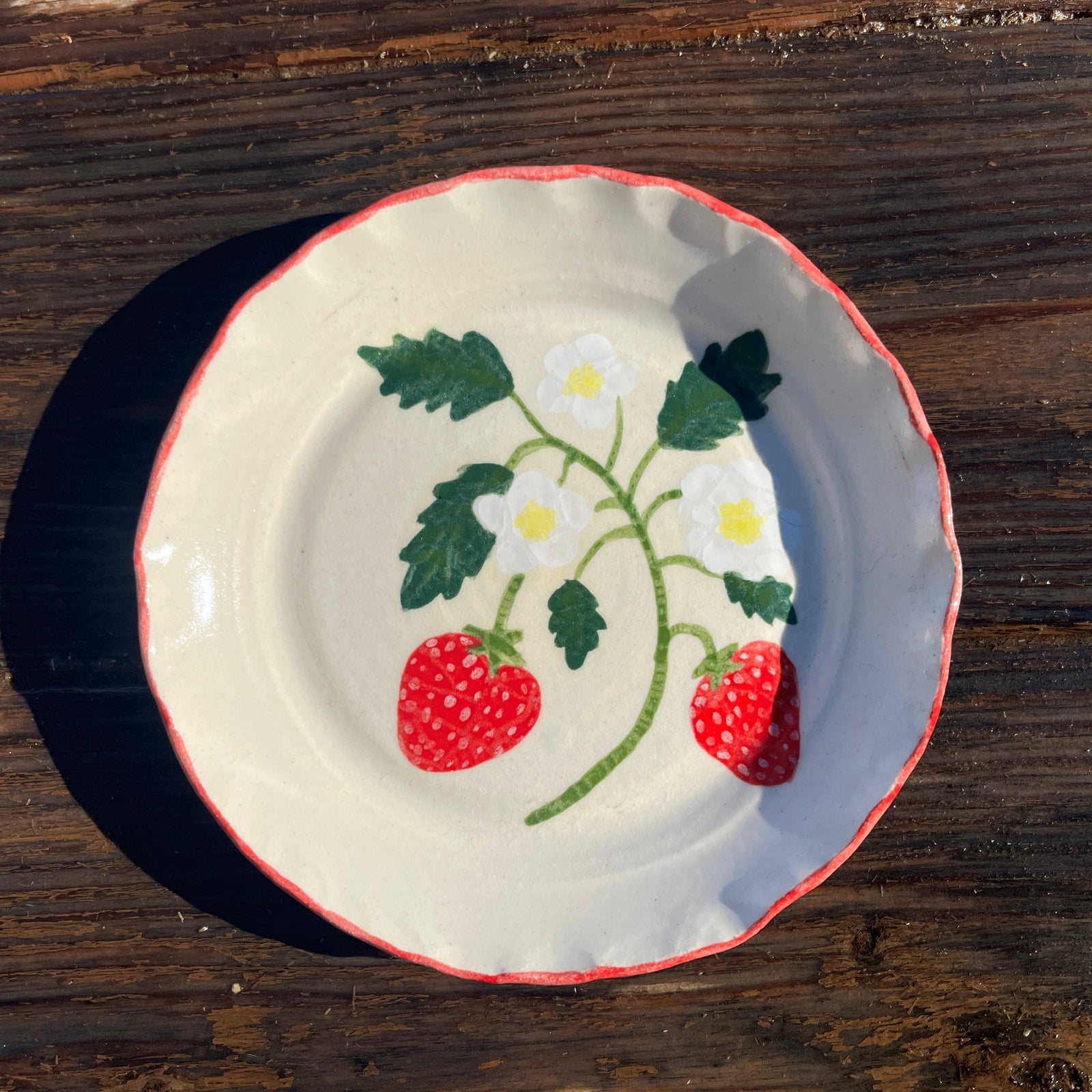 Strawberry Flowers Appetizer/Side Plate