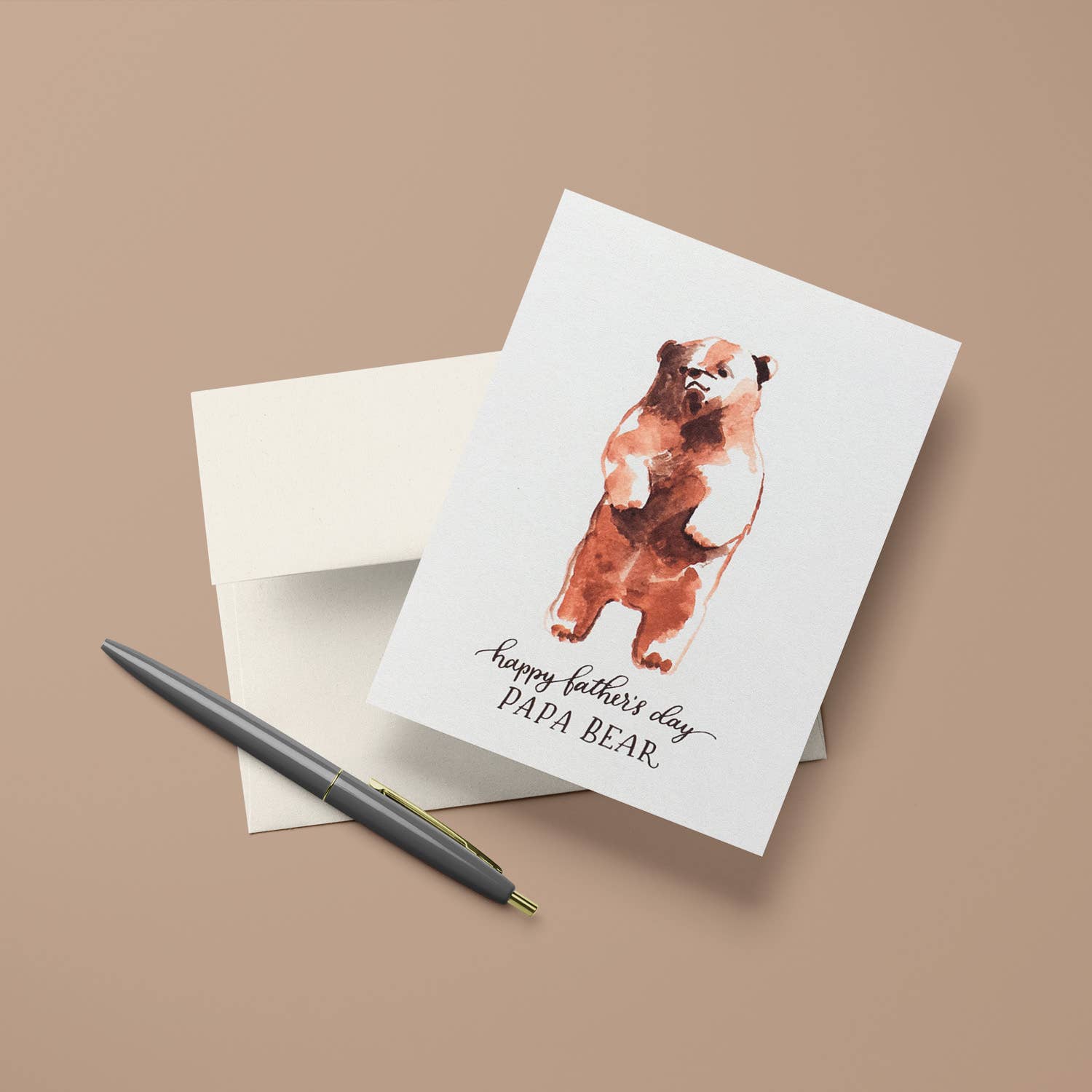 Papa Bear Fathers Day Greeting Card