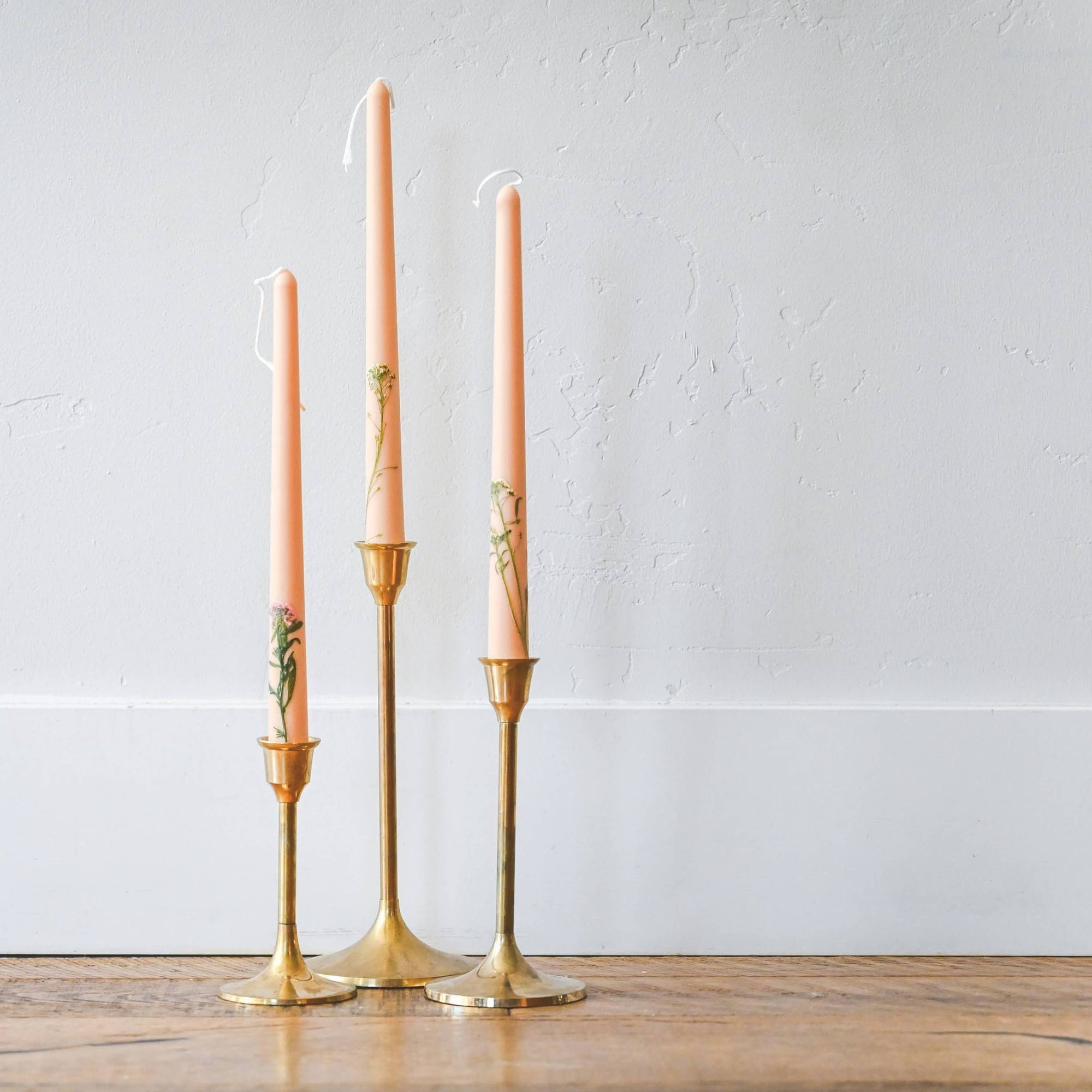 Floral Inlaid Tapered Candles