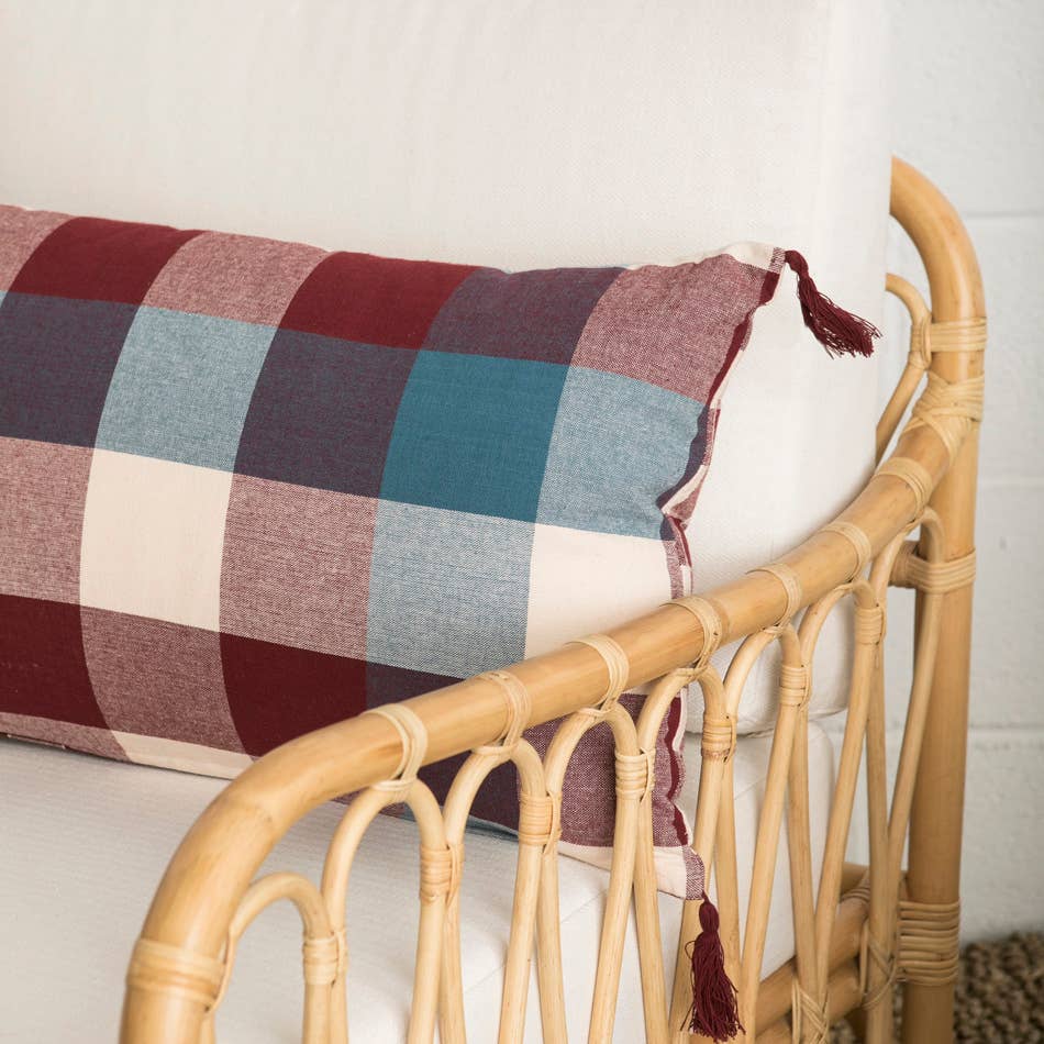 Woven Checked Cotton Cushion