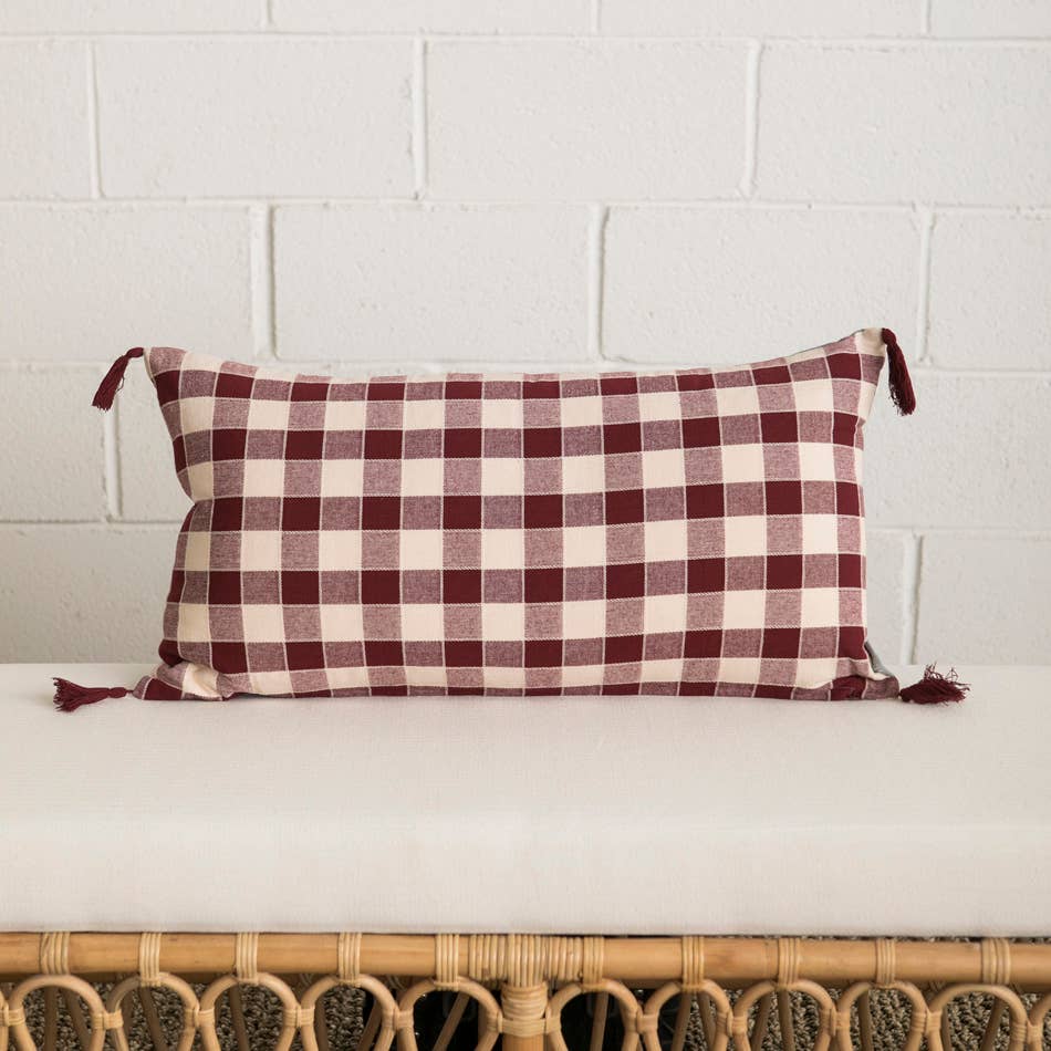 Woven Checked Cotton Cushion