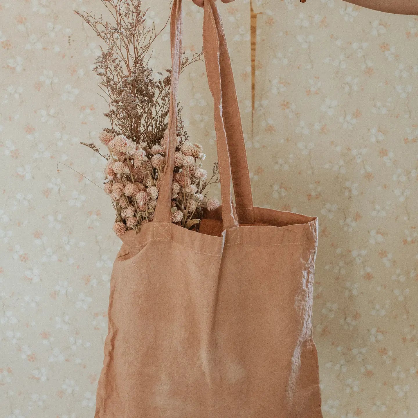 Hand Embroidered Hand Dyed Cotton Tote Bag