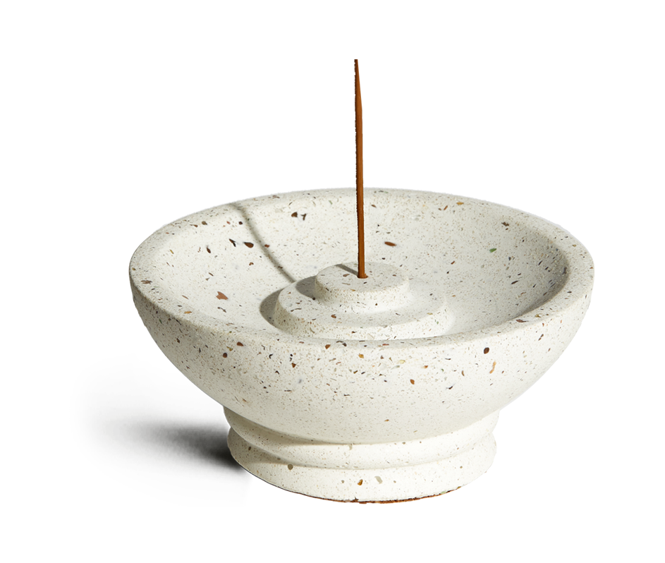 White Terrazzo Incense Holder