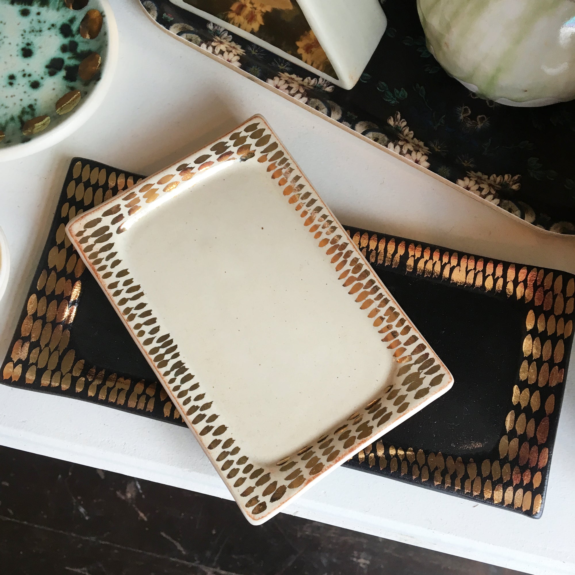 Object Enthusiast - Black & Gold Vanity Tray